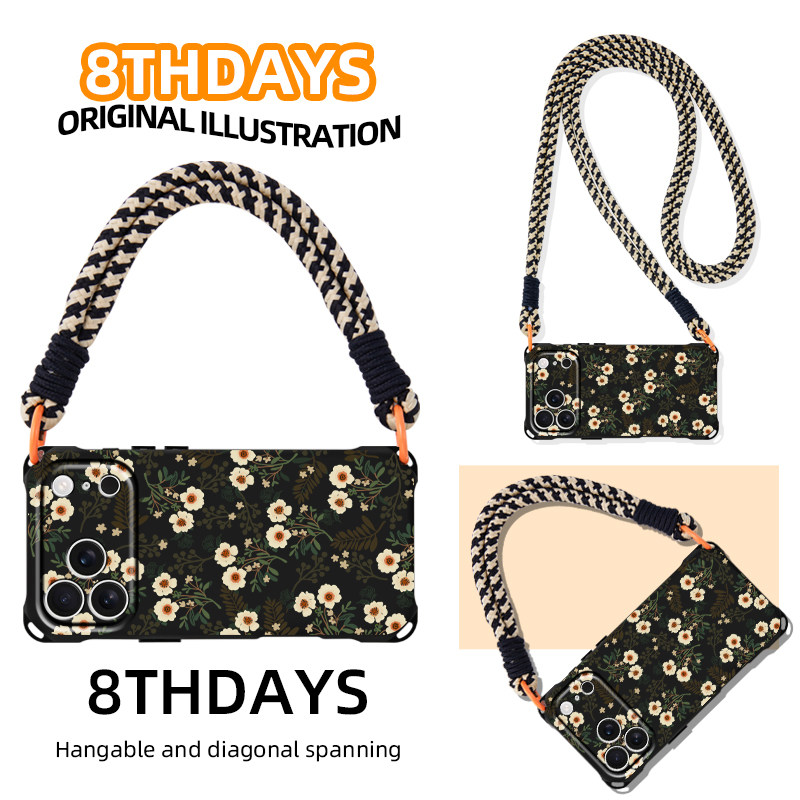 Style 5 — Vintage Floral Lanyard Strap Crossbody Phone Case