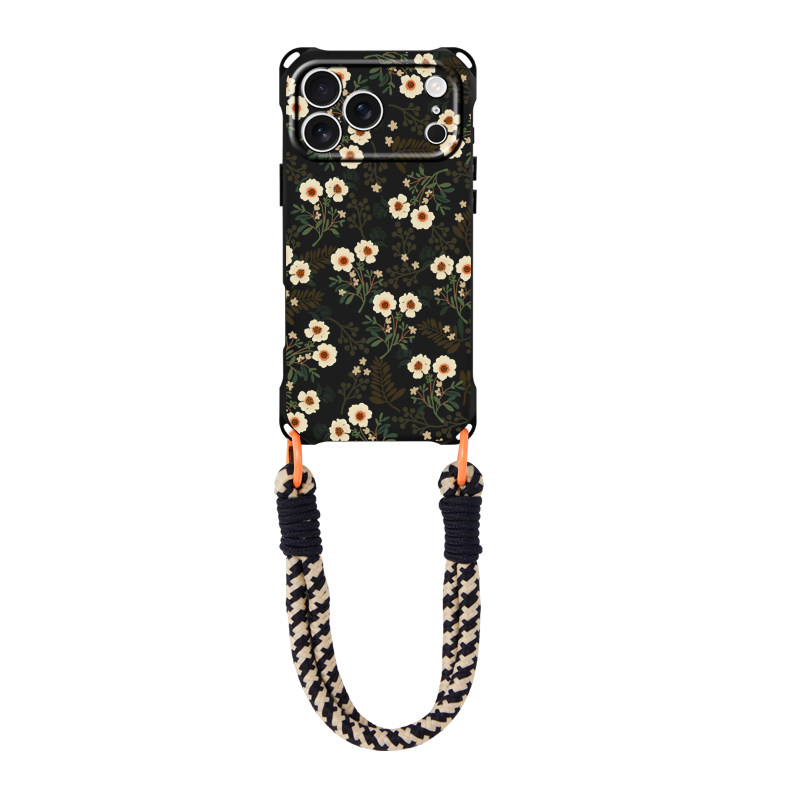 Style 4 — Vintage Floral Lanyard Strap Crossbody Phone Case