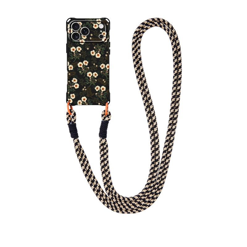 Style 3 — Vintage Floral Lanyard Strap Crossbody Phone Case