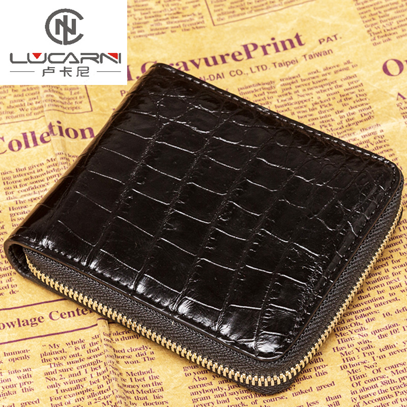 Men's wallet Short crocodile leather bracelet multifunction driver's card bag genuine leather 2019 new male leather wallet wallet