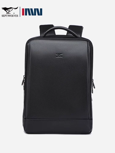 Septwolves, рюкзак, кожаный ноутбук для путешествий, вместительный и большой ранец, из натуральной кожи, бизнес-версия