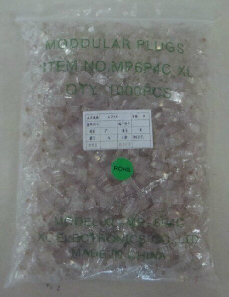 6P4C Crystal Head 4 Core Phone Crystal Head Four Core Crystal Head RJ11 Crystal Head One Package