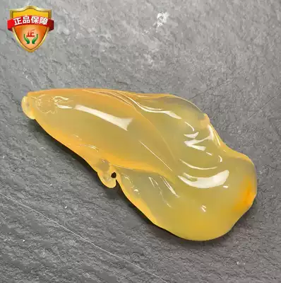 Collectibles Natural jade for more than a year Goldfish pendant pendant Ice species old material Huanglong jade necklace for men and women