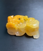 Authentic natural jade Huanglong Jade King brave pendant pendant ji you huang hand pieces Men section