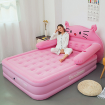Pink cartoon ktcat inflatable mattress home double air bed single padded raised lazy floor inflatable bed