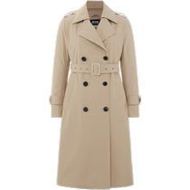 (The first Bosideng windbreaker down jacket) Womens winter mid-length windbreaker waist-cinching jacket down jacket