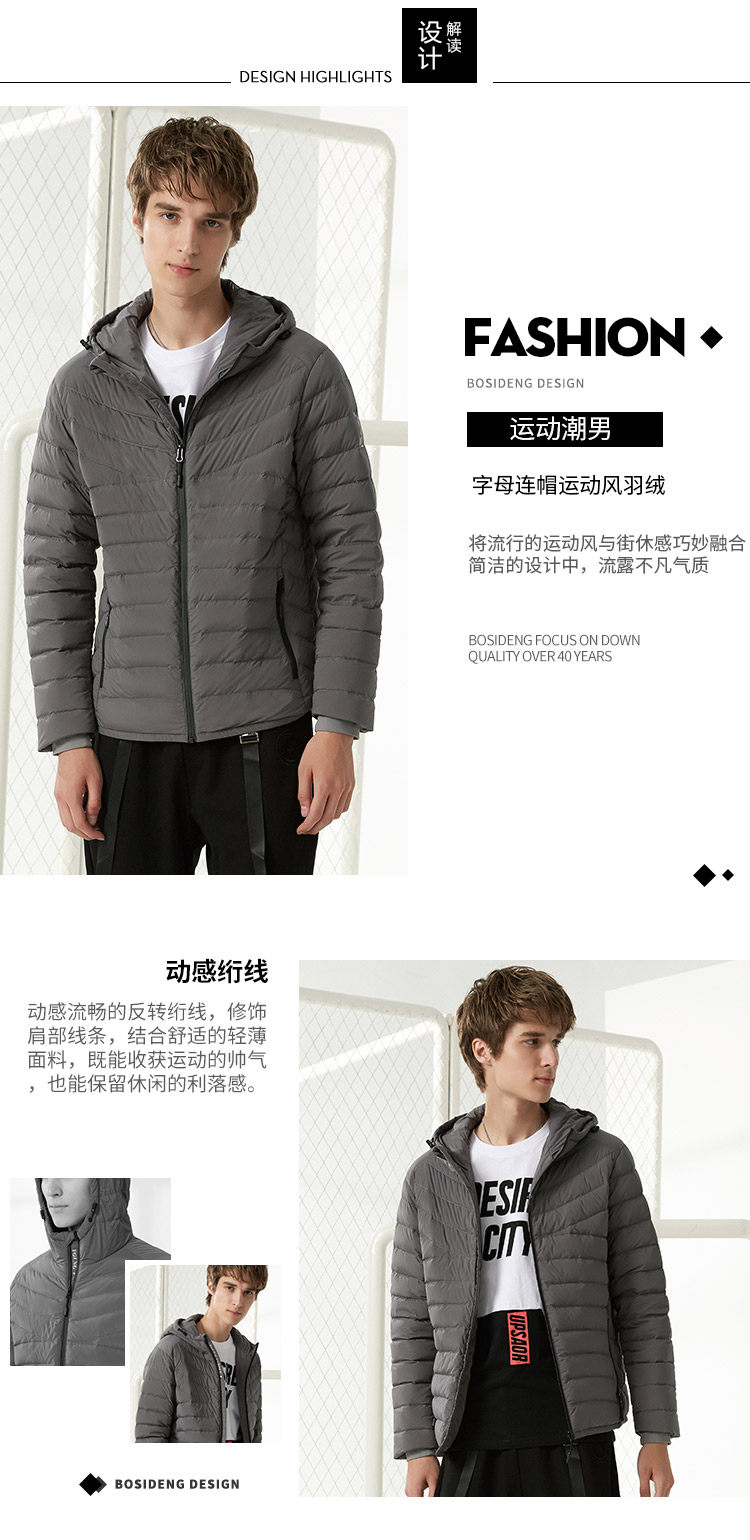 Blouson homme BOSIDENG    en Nylon - Ref 3120785 Image 8
