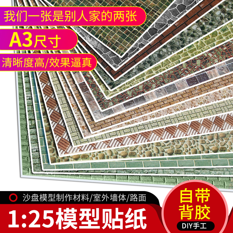 DIY manual model making Sand table profile apartment building model material Outdoor floor sticker A3 with adhesive