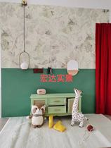 Childrens reality film studio cabinet green small fresh film building design and production of photographic prop cabinet