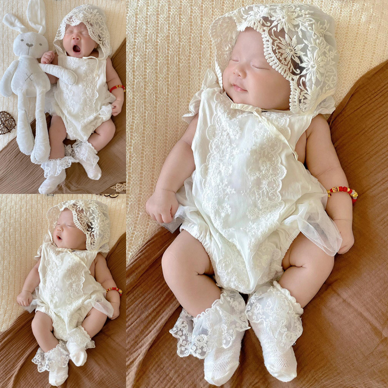 Full-Month Baby Clothes, Summer Clothes, Romper, Newborn Baby Girl Summer Jumpsuit, Princess 100-Day White Dress Full-Month Baby Clothes, Summer Clothes, Romper, Newborn Baby Girl Summer Jumpsuit, Princess 100-Day White Dress