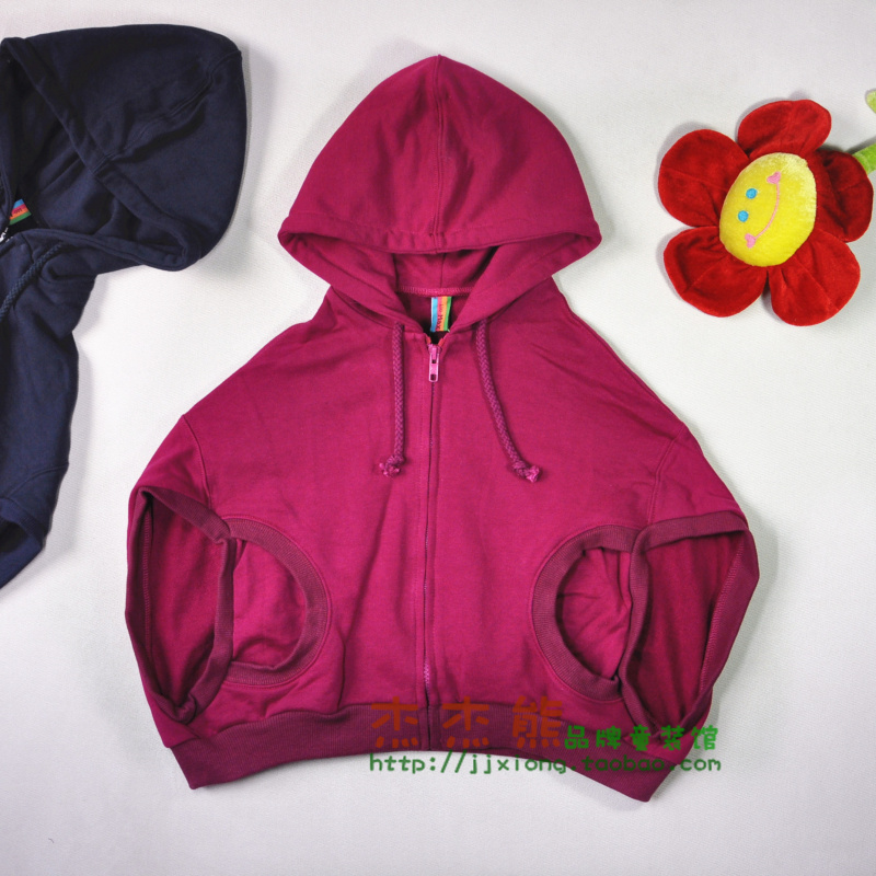 Mans 6515 Girls pure cotton knit loose with cap vest Spring tympantry childrens cut in clear cabin 100-150