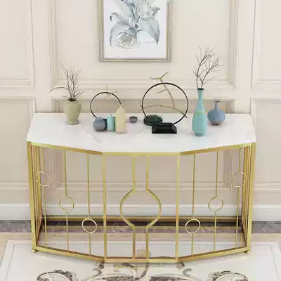 Nordic modern wrought iron porch table long table marble porch cabinet corridor aisle shelf case