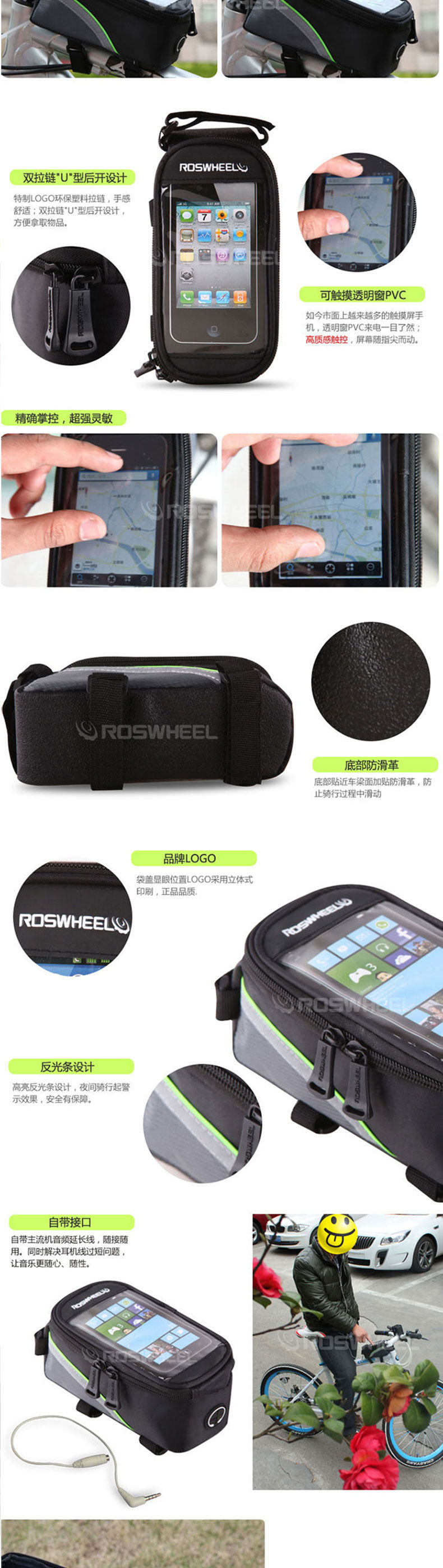 Sacoche pour vélo mixte ROSWHEEL - Ref 2217006 Image 9