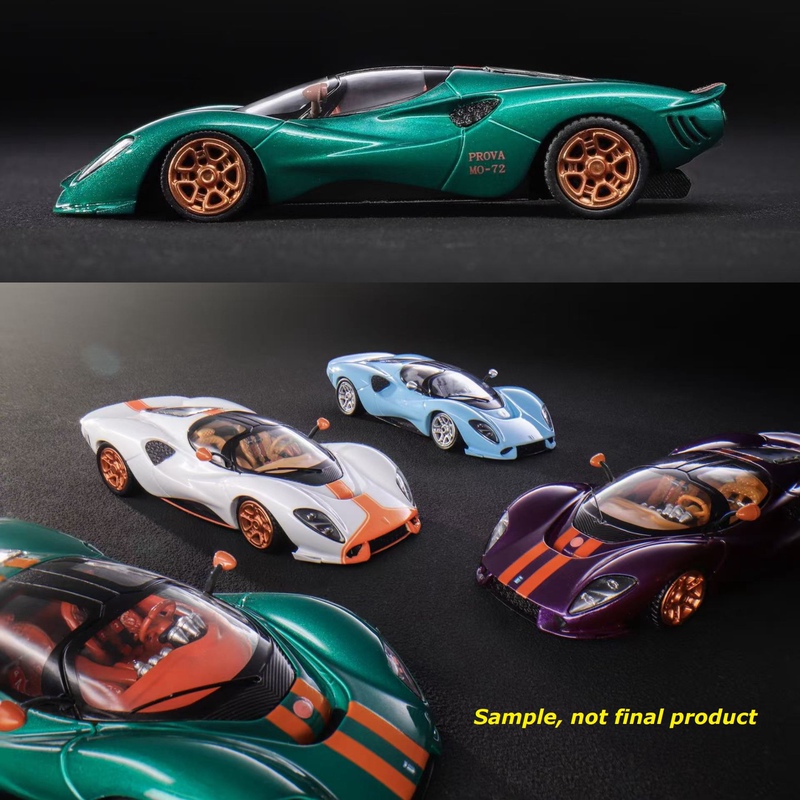 Mirage 1:64 De Tomaso P72 Retro Supercar De Tomaso Alloy Car Model Collection Green