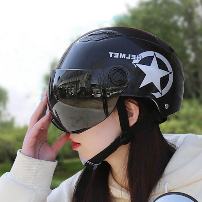 Safety helmet female electric car summer breathable sunscreen electric car safety helmet Harley motorcycle men's US group riding helmet