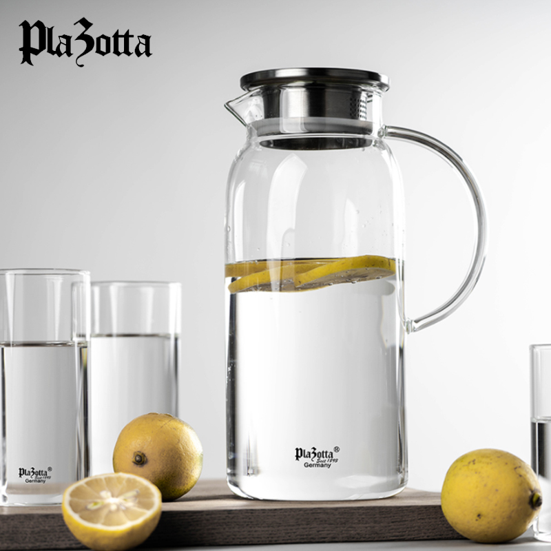 German plazotta glass cold water kettle resistant to hot and cold home water bottle transparent handle large capacity juice cold kettle