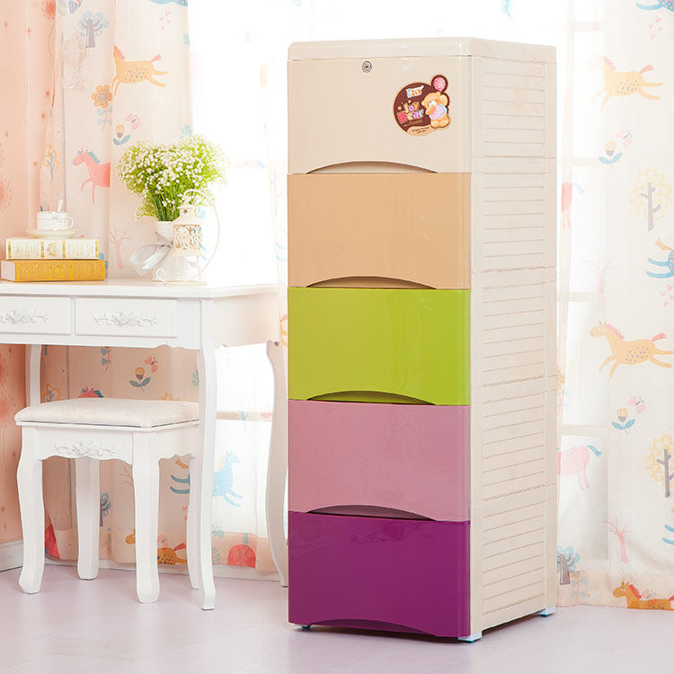 Hon Jia thickened narrow face cabinet small panel PP material drawer-type storage cabinet plastic drawer toy cabinet