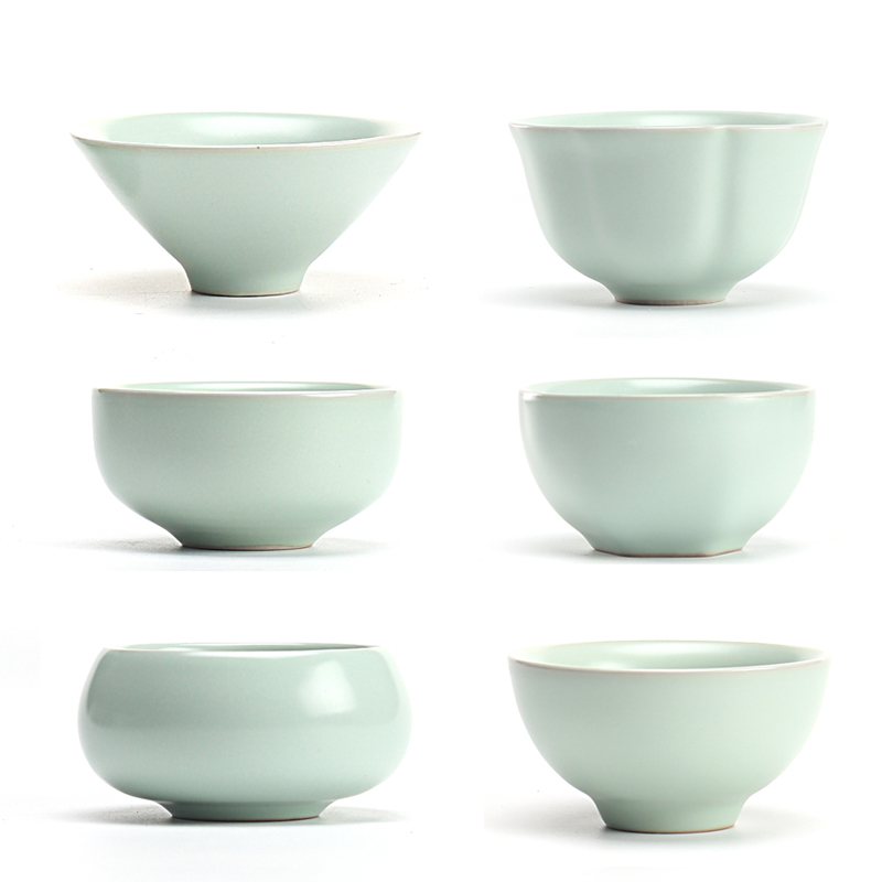 Champ Ru Kiln Teacup Tea Cup tea Gongfu Tea with small suit Long Quanqing Porcelain Ceramic Ice Cracking Bucket Hat Personal Single Cup