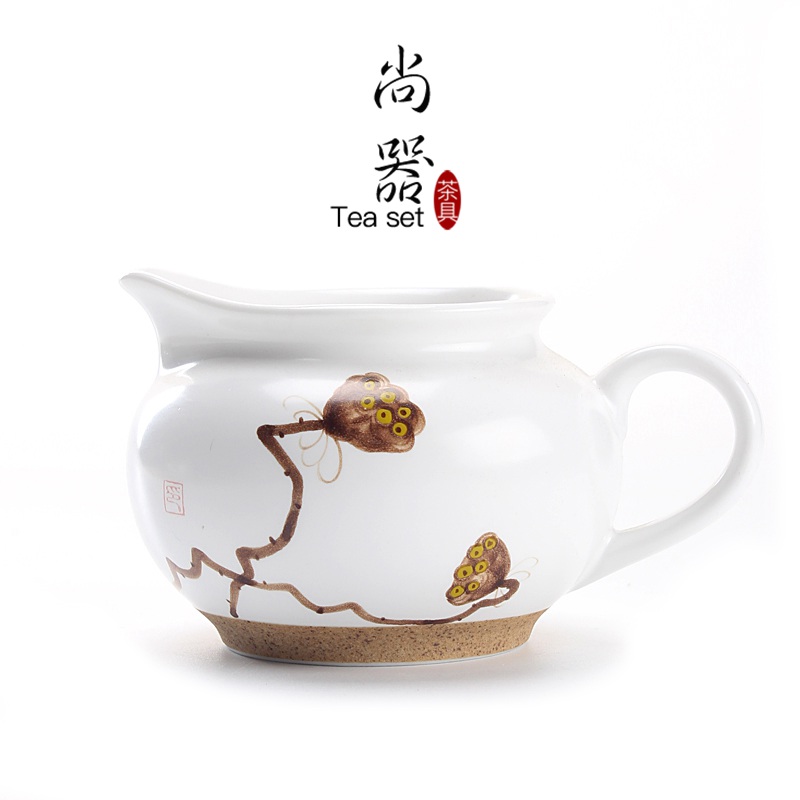 Qigfu tea with ceramic fair cup tea track zero-fit sub-tea instrumental male cup uniform cup ware Jingdezhen Handmade tea sea