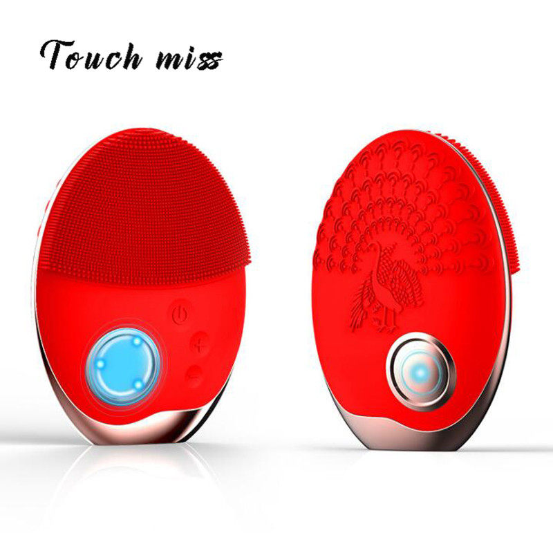 Touch Miss Facial Cleansing Beauty Instrument Wireless Charging Electric Ultrasonic Face Wash Brush Silicone Face Wash Instrument Face Wash Instrument - Taobao