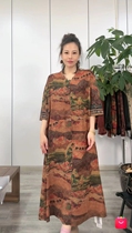 Yichen Liangpin Xiangyun Sha Dress NXYS Silk Road V-neck Embroidery 2631