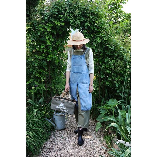 PLANTSDREAM/Zhimeng pure cotton denim sleeveless simple suspenders front slit gardening home anti-fouling apron