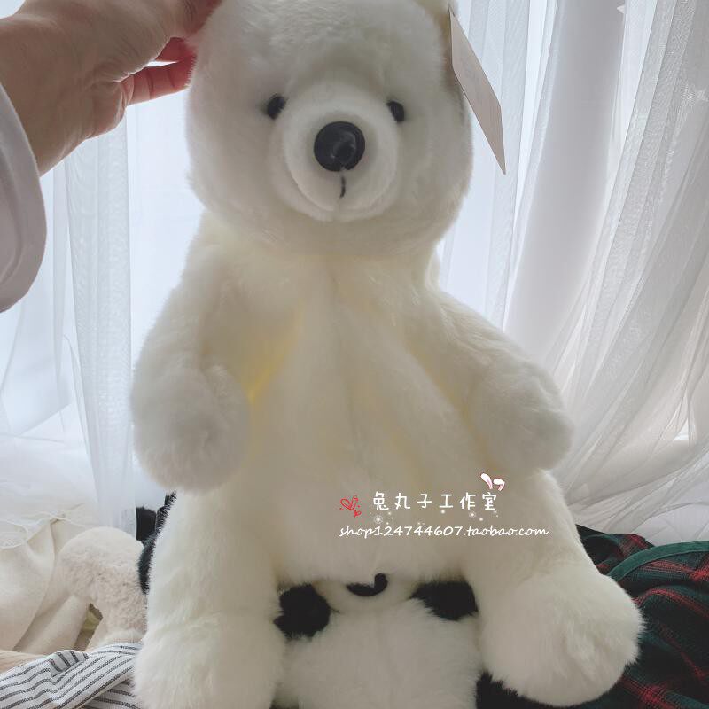 Cartoon cute doll, white plush backpack, polar bear