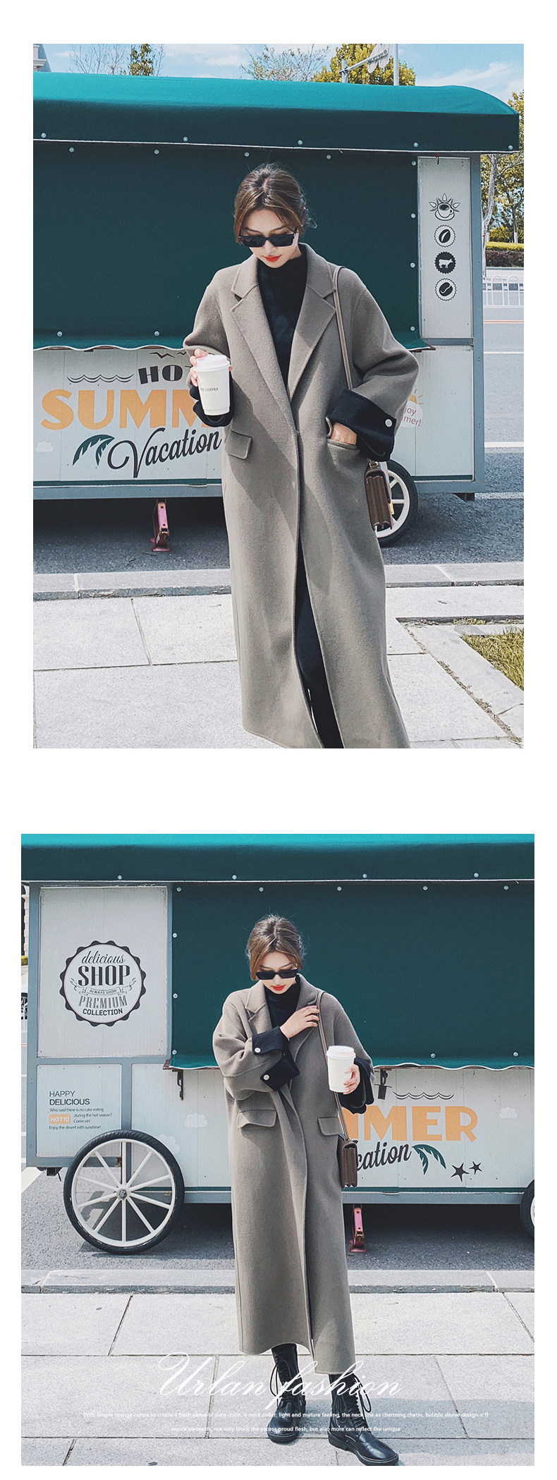 Демисезонное длинное шерстяное пальто, куртка, в корейском стиле, изысканный стиль, длина макси для возраста 