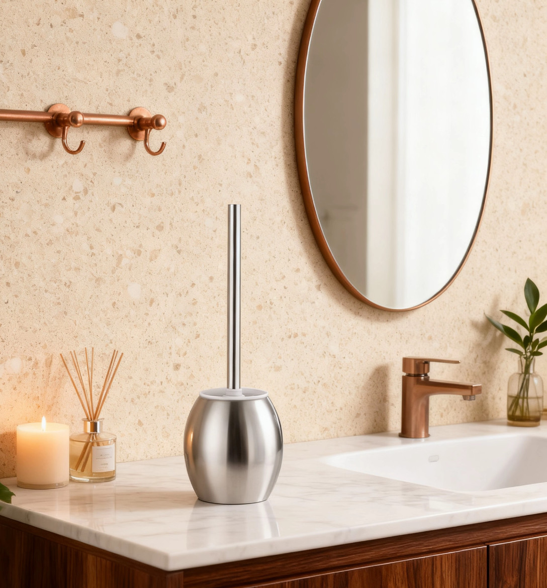 Stainless steel toilet brush holder set hotel home bathroom toilet cleaning toilet brush set floor-standing