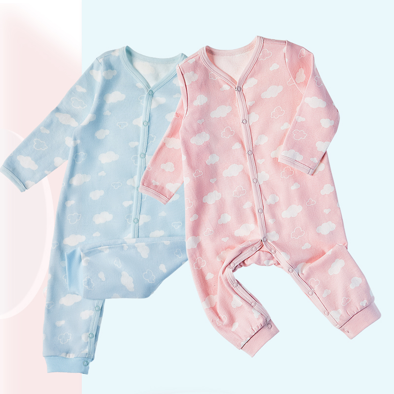 Baby clothes Autumn and winter cotton newborn jumpsuit Autumn one-year-old male baby female princess cute coat Foreign style suit