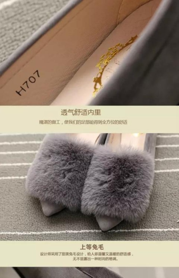 Mùa xuân mới 2016 giày đơn phiên bản Hàn Quốc của giày mũi nhọn Giày đế bằng đế thấp để giúp giày nữ giày lông giày n