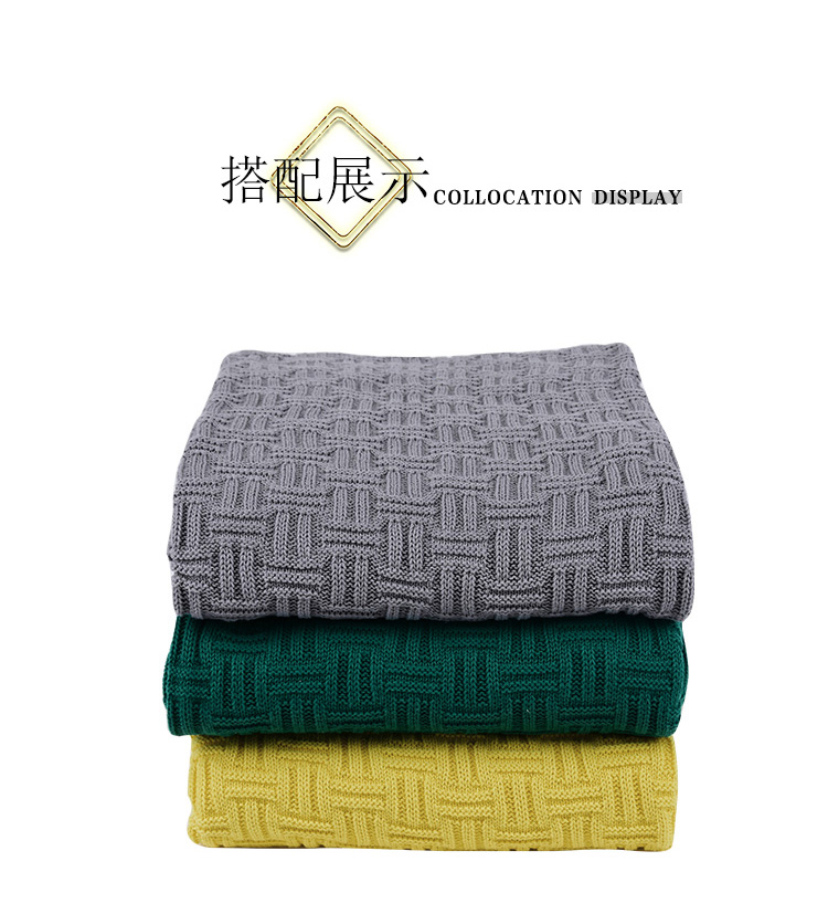 Nordic đan bông tấm thảm chăn giải trí chân giường để có một giấc ngủ ngắn chăn khăn chăn mềm gắn điều hòa không khí chăn màu be xám xanh - Ném / Chăn chăn lông cừu queen