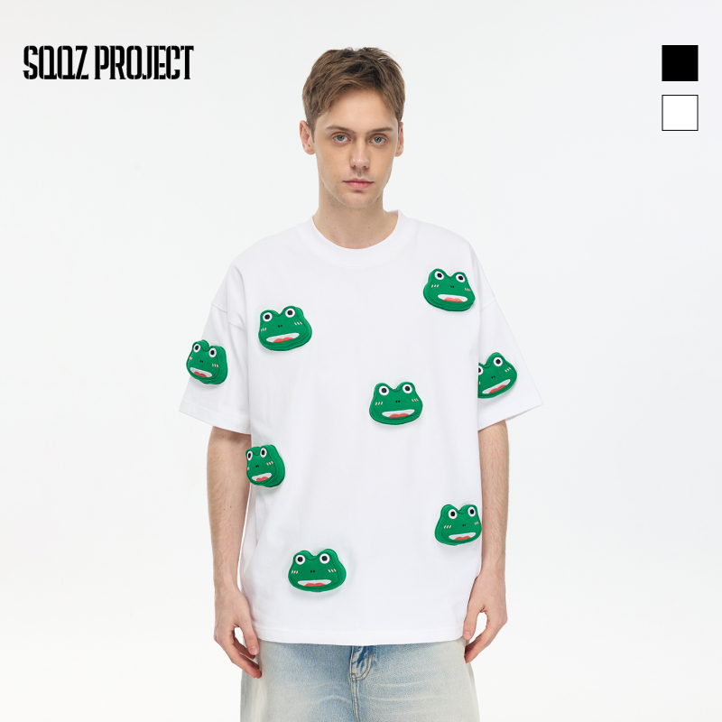 Sqqz Project Spring and Summer New Style Full-Body 3D Cotton-Filled Frog Short-Sleeve T-Shirt, Unisex