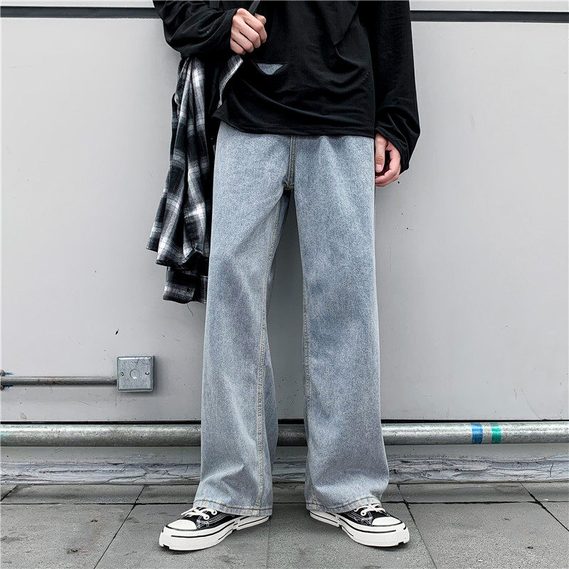 Old Daddy Jeans Men's Fall Loose Wide Leg Straight Barrel Pants Men's Korean Version Boomers'S Pendant LONG PANTS