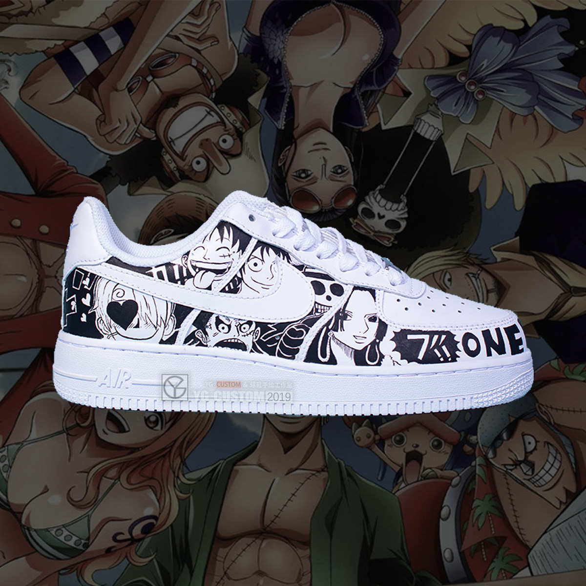 Ball Shoes Graffiti Custom Sea Thief King AJ1 Air Force 1 Change Color Guest Ball Shoeers Handpainted Sneakers DIY sneakers color plotter