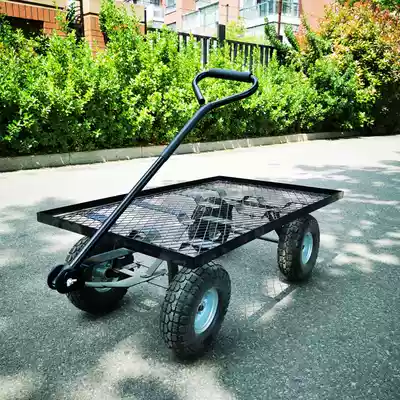 Four-wheel cart flatbed truck push truck Load King no baffle trolley home cart pull truck truck truck