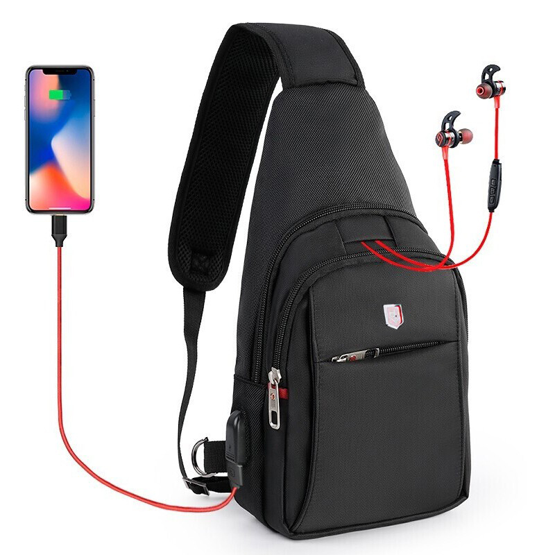 Swiss Army Knife Chest Bag Men Travel Large Capacity Multifunction Diagonal Satchel Backpack Inclined Cross Man Bag Casual Single Shoulder Bag-Taobao