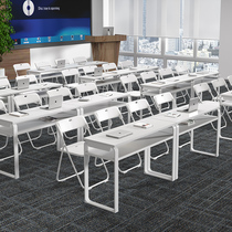 Conference table movable training table white simple hotel conference table long table can be combined and spliced for two people