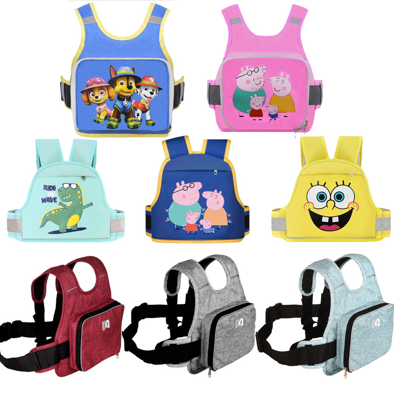 Electric car seat belt child strap anti-fall holding baby bag riding with baby guard belt locomotive anti-loss fixing belt