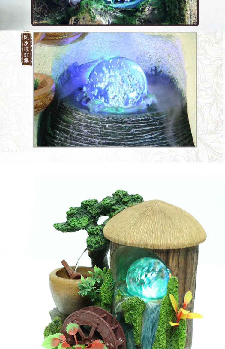 Feng Shui Sai Rockery Phụ kiện Bong bóng Ball Feng Shui Ice Cracking Ball Glass Ball Fountain Flowing Water Scene Lucky Lucky Transfer Trang trí decor phòng ngủ