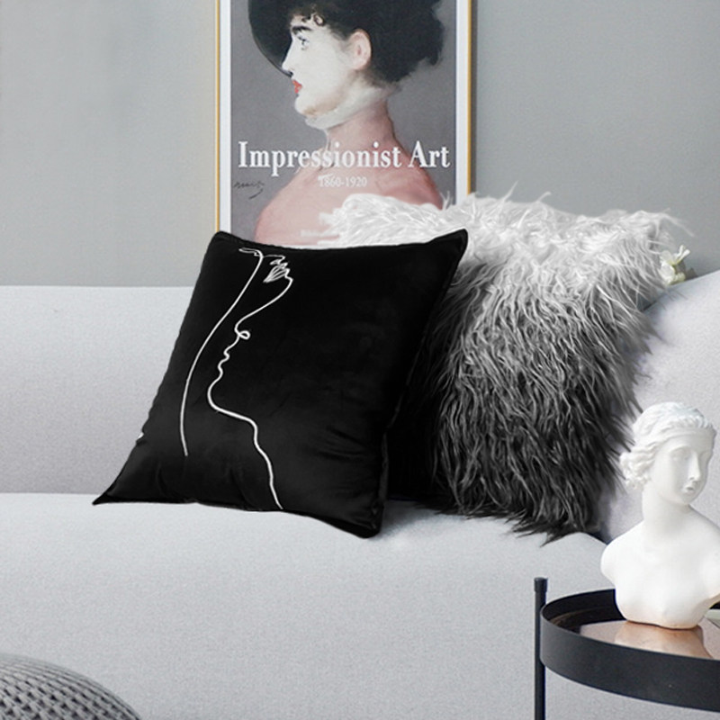 Thousand bird grid pillow sleeve network red plush pillow modern sofa cushion butterfly-based pillow without core