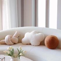 Nordic ins Pillow Cover Light Lavish Living-room Sofa Cushions Cute Headbed Pillow Net Red Knotted Bright Yellow Lean