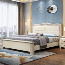 New wood bed 1 8 meters double master modern minimalist 1 5 white bed nuptial bed high box chu wu chuang
