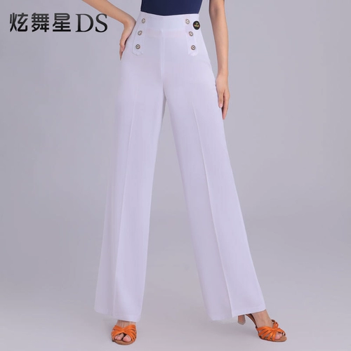 Танцующие модные зимние штаны, высокая талия, свободный прямой крой