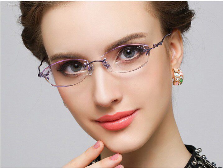 Quality Bonnie frameless glasses glasses frame myopia women's eye frame frame can be cut edge fashion beautiful girl 1023