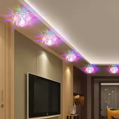 Crystal spotlight LED ceiling light aisle walkway corridor light living room ceiling 5-6-7-8cm colorful hole hole light bull eye light