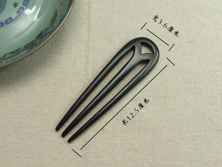 古典三叉发簪黑檀木簪子步摇盘发饰品木发簪复古宫庭古装发饰-阿里巴巴