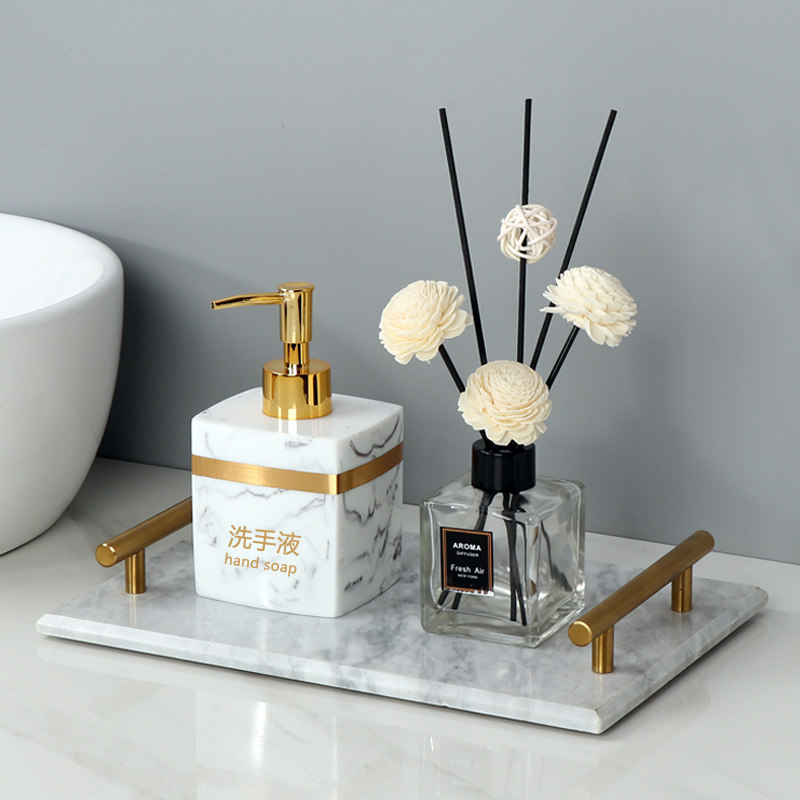 Hotel Hand Sanitizer Bottle Bathroom Suit Press Empty Bottle Dressing Room Lotion Split bottle-like plate room Marble Nursery