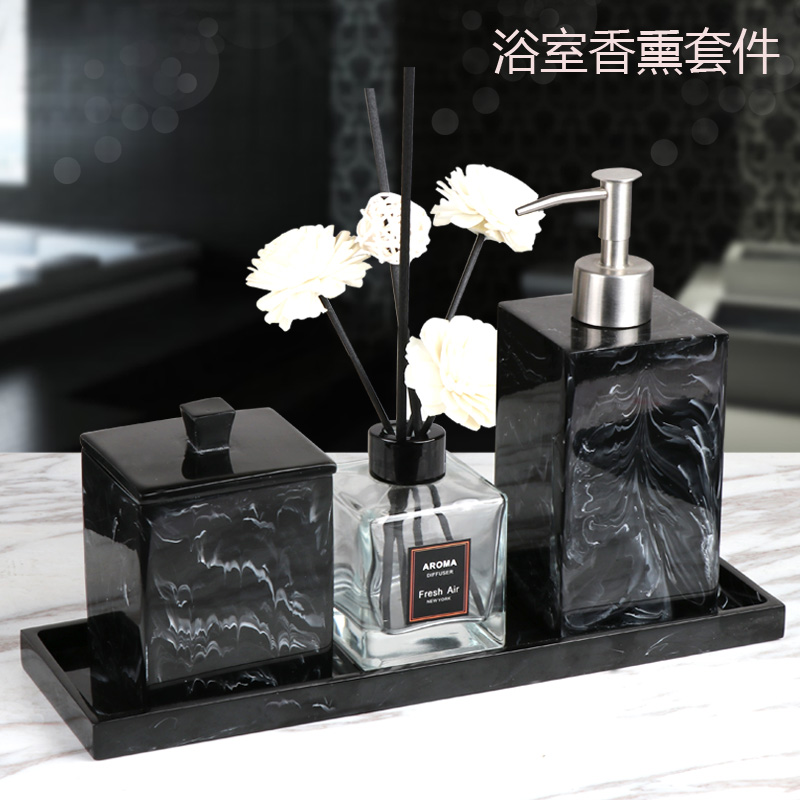 Nordic Prototype room Bathroom Pendulum with Handwashing Bottles Split up High-end Fragrant Lavender Bathroom Suit Bath Cabinet Hem