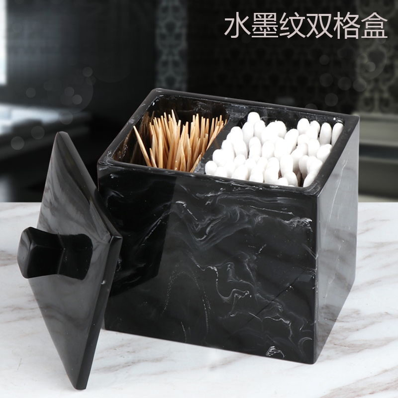 Nordic simple and creative multi-functional toothpick box cotton swab storage box Cotton swab box toothpick compartment storage with lid
